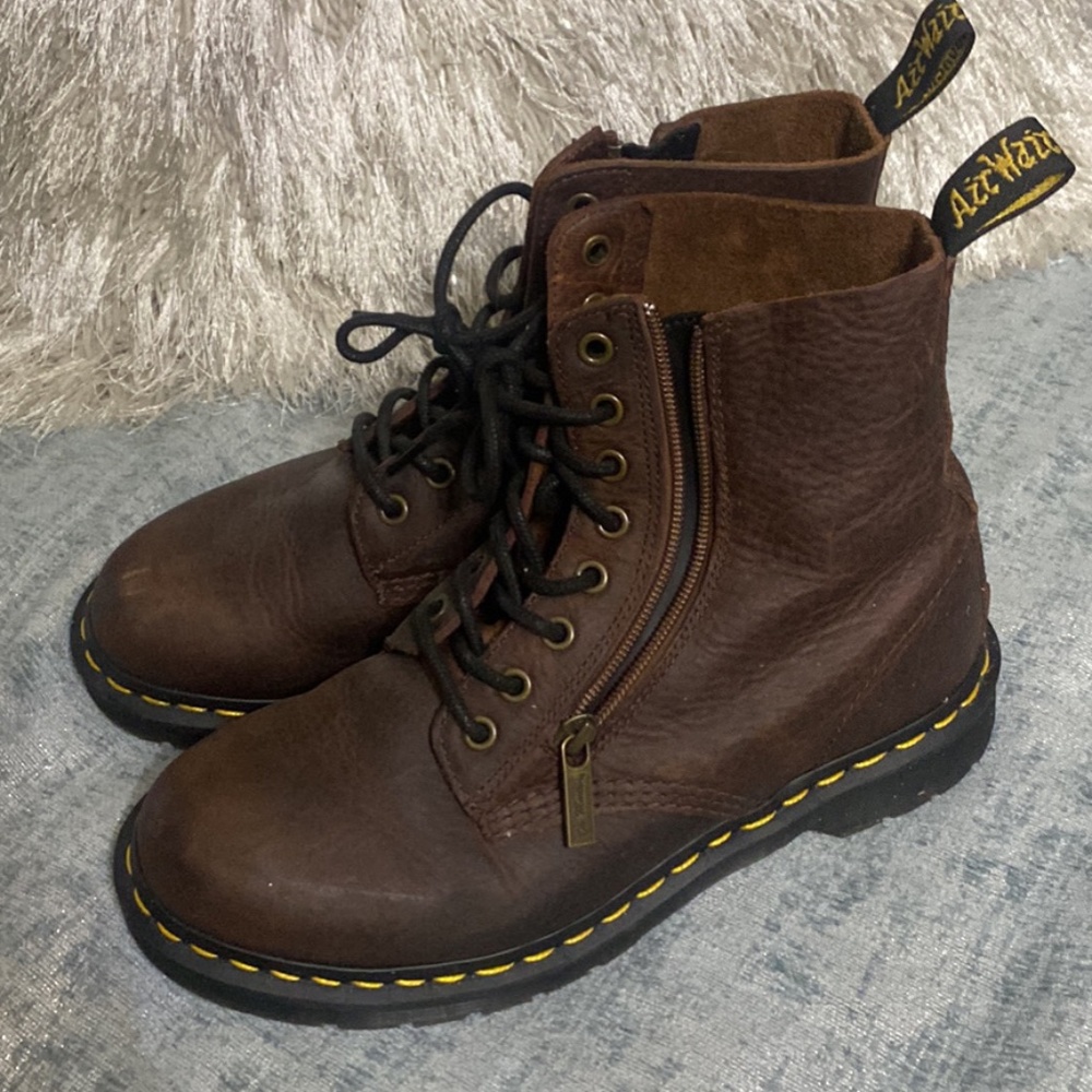 Brown Leather Zip Up Doc Marten’s